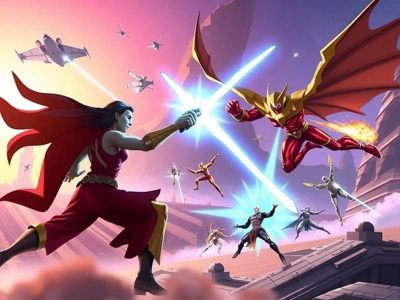 Intense Titan battles in the game Cosmic Conquest Titans battle scene